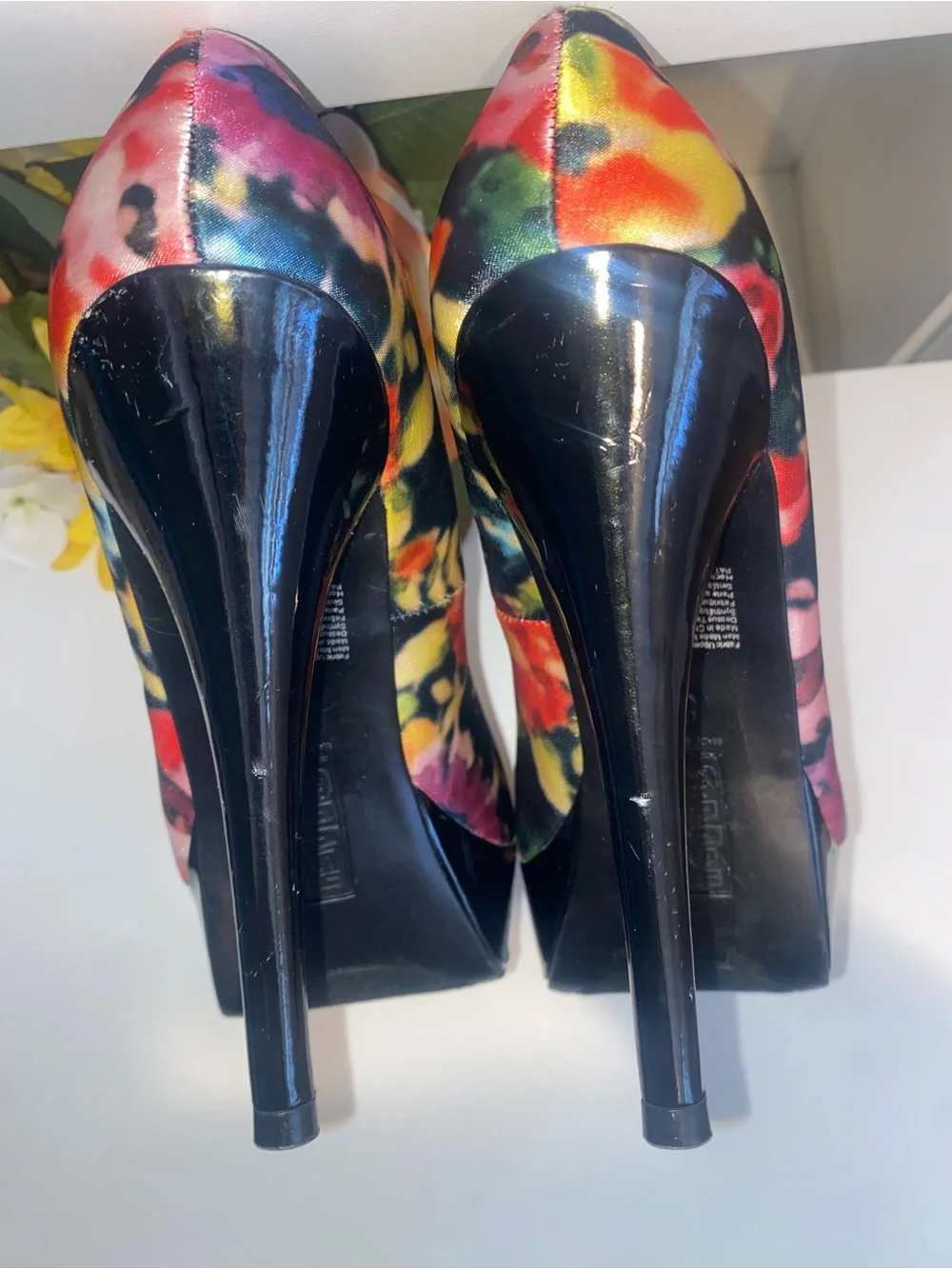 Brash Floral Platform Pumps - Black Multi